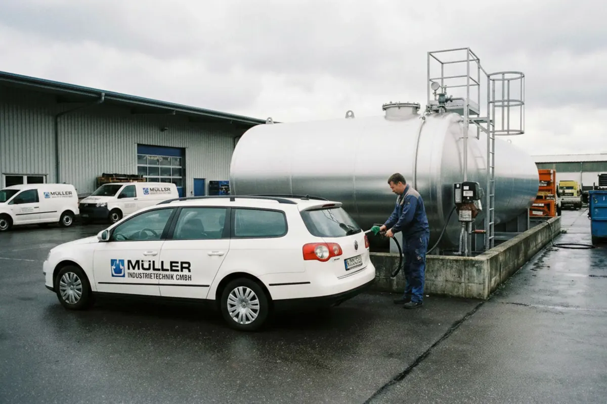 Brennstofftank für Diesel auf einem Betriebsgelände