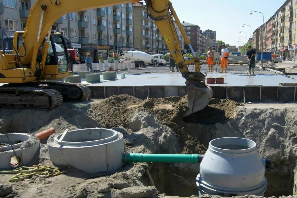 Fettabscheider Einbau unterirdisch