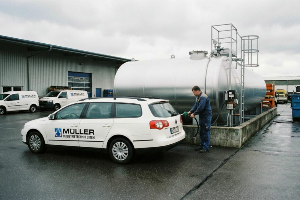 Brennstofftank für Diesel auf einem Betriebsgelände