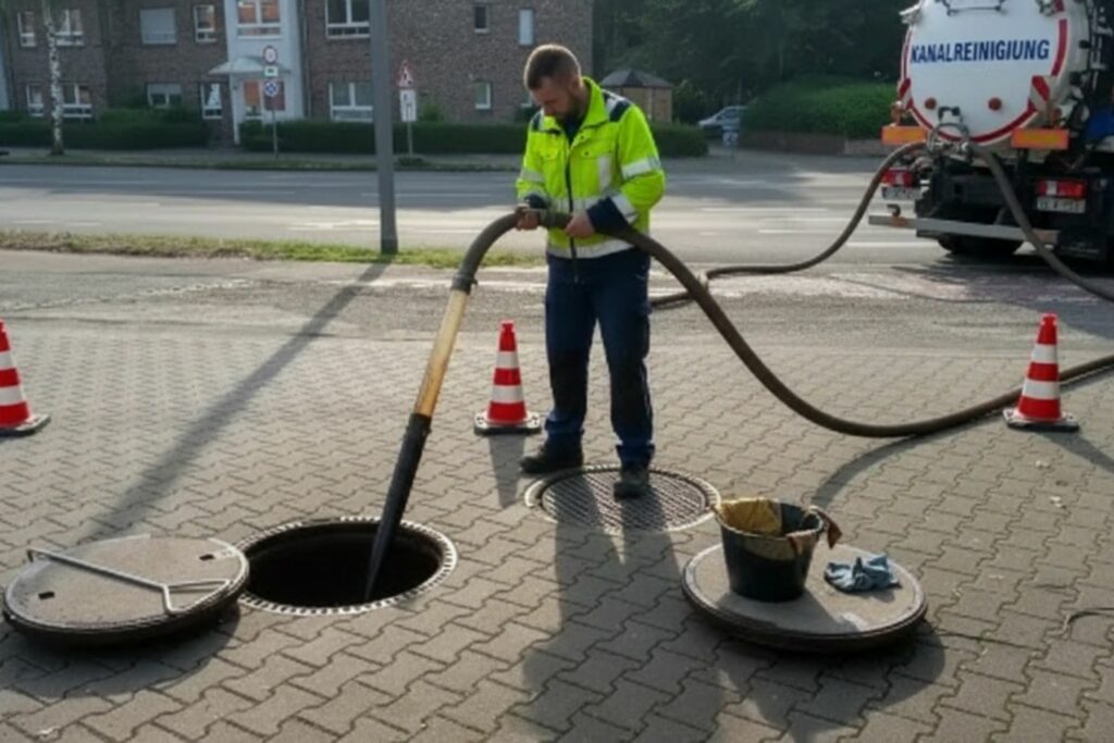 Fachpersonen beim Stilllegen eines Ölabscheiders