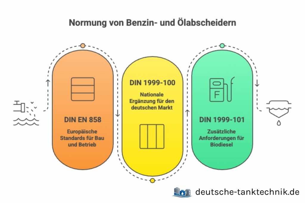 Normen für Ölabscheider in der Infografik