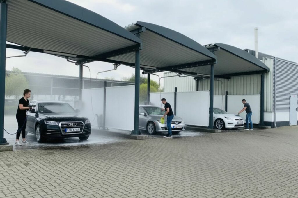 Bodenablauf und Ölabscheider für einen Waschplatz